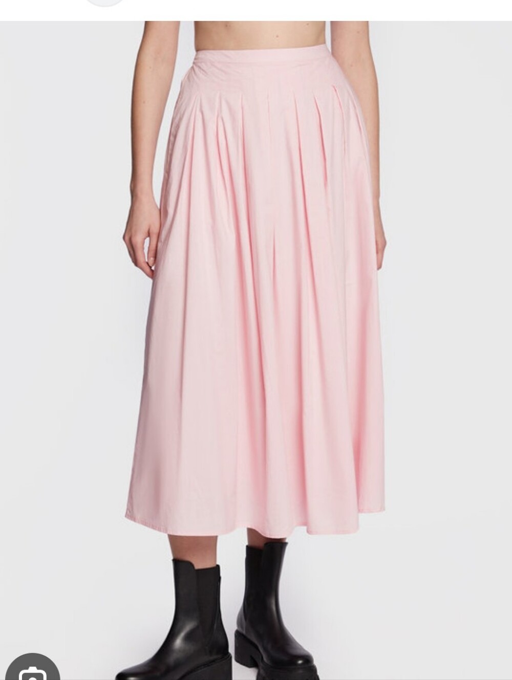Birgitte Herskind organic cotton pleated midi skirt Sz S (Fits A Size 6)